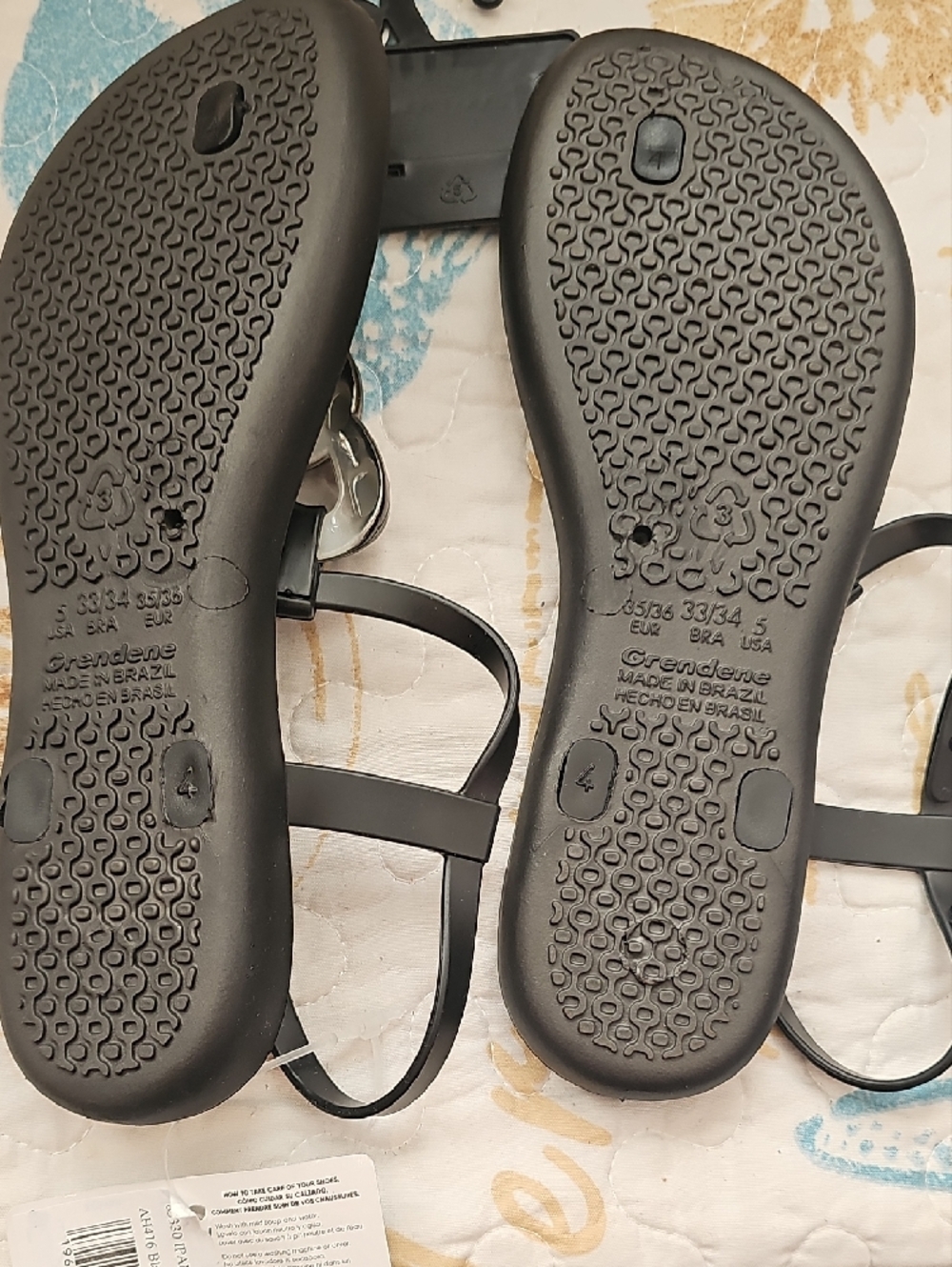 Ipanema Black Jelly Vegan Sandals with Silver Chain Detail Adjustable Ankle Sz 5 - Picture 5 of 5